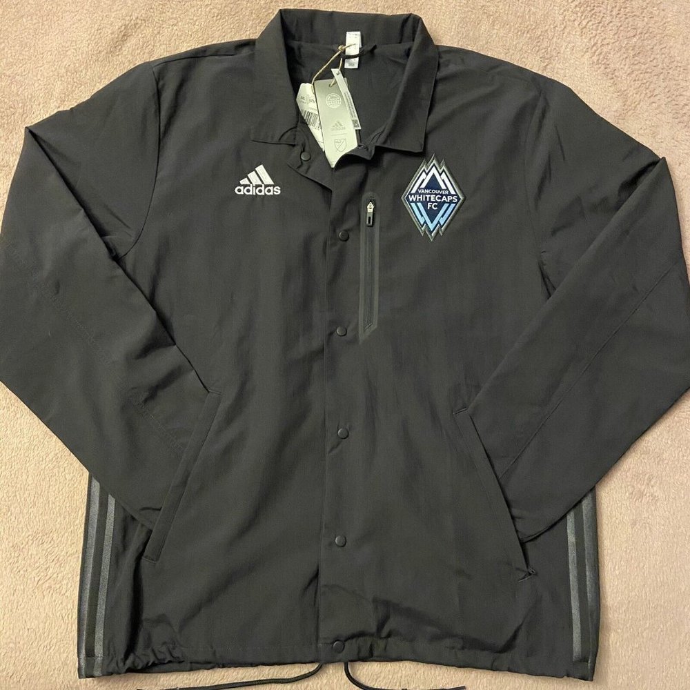 Vancouver Whitecaps FC adidas‎ Jacket Gray Size Medium MLS Anthem Full-Snap Vest